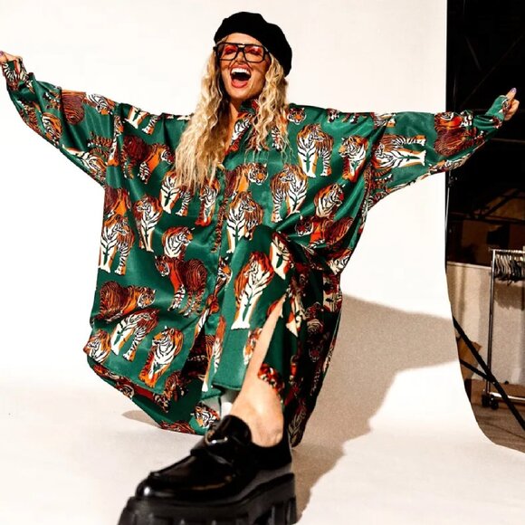 Dressed in LALA Green Tiger Print Tunic - Picture 2 of 7